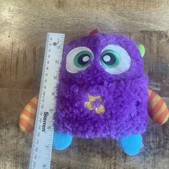 Fisher Price Giggles n Growls PURPLE MONSTER Plush Baby Toy Music Sounds 6" 2016 - Picture 6 of 7